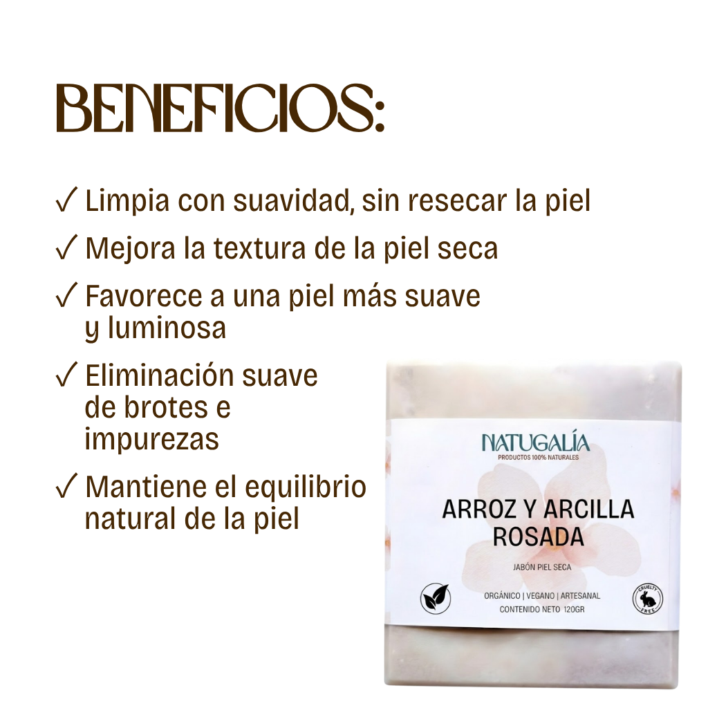 Jabón de Arroz y Arcilla Rosada | Equilibrante
