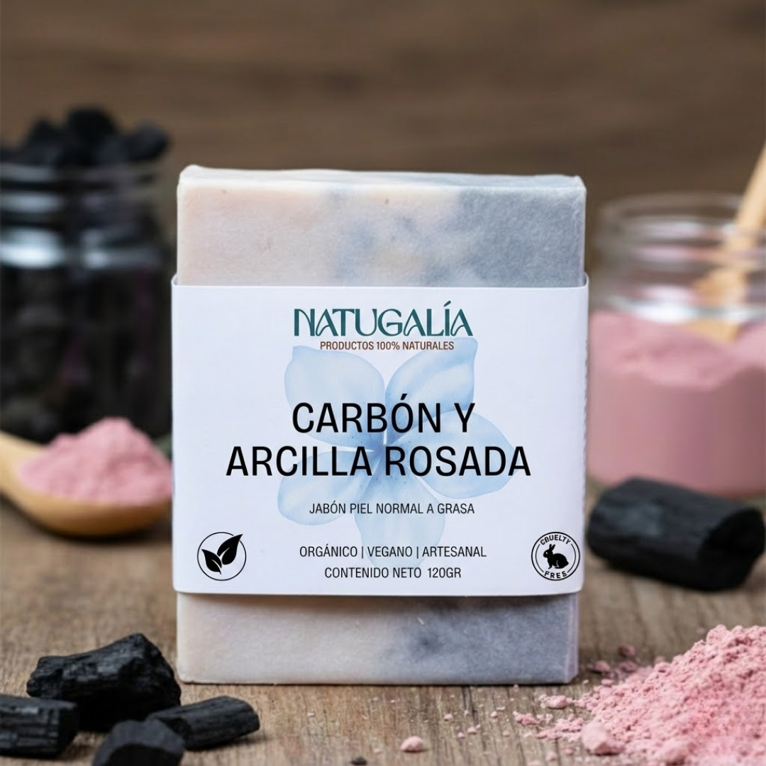 Jabón de Arcilla Rosada y Carbón | DETOX